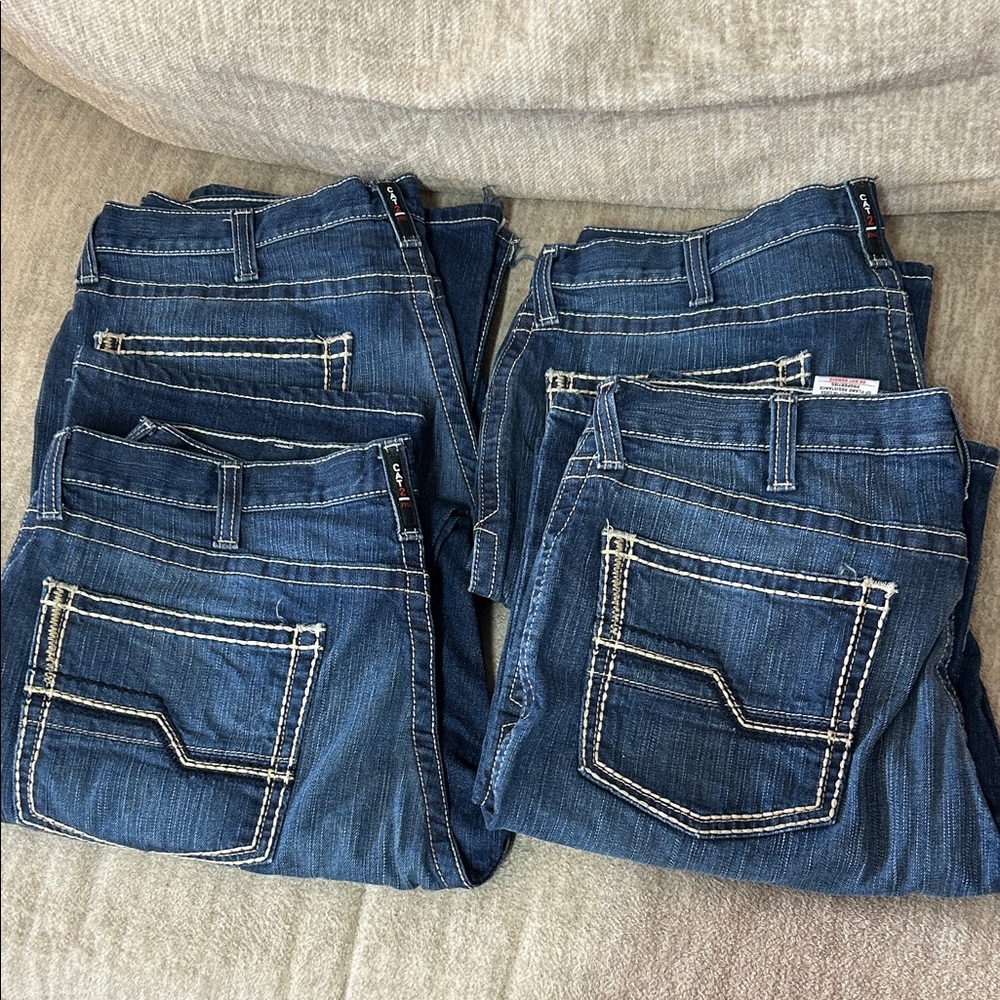 Lot of 4 Classic Blue Ariat FR Men's Jeans | Straight Leg 38/34